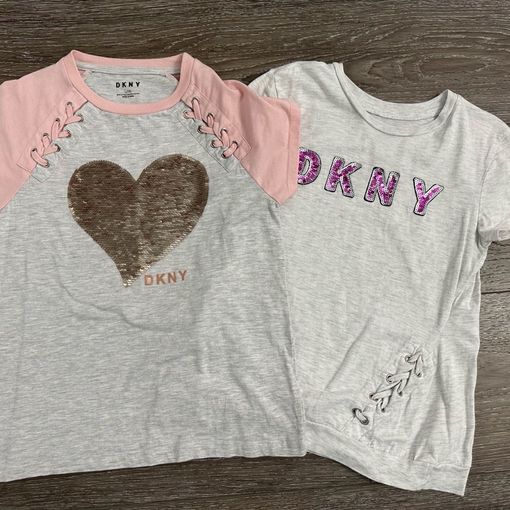 Two adorable DKNY Girls size 12 shirts